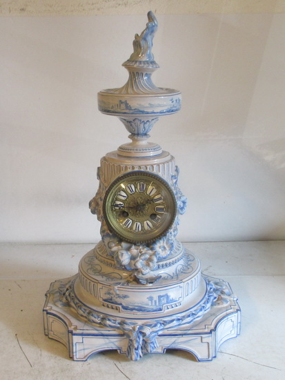 antique porcelain clock Emile Gallé