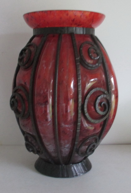 daum vase wrought iron fixture