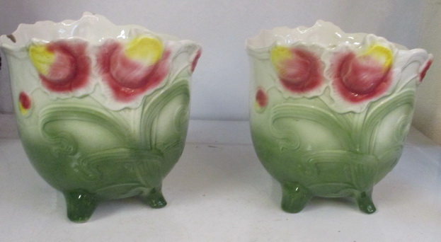art nouveau ceramic flowerpots Nimy