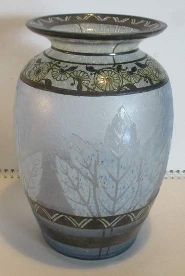 art deco acid etched vase scailmont