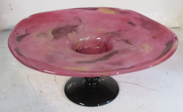 art deco Schneider glass fruit plate, bowl