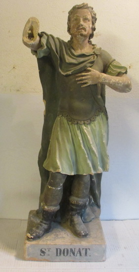 antique terra cotta religious statue St Donat
